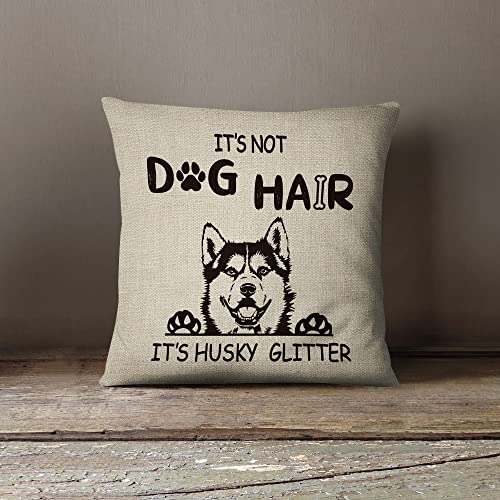 Dachshund Heart Flax Throw Pillow Cover - 18x18 Decorative Cushion