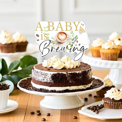 A Baby is Brewing Cake Topper - Coffee Theme for Baby Shower