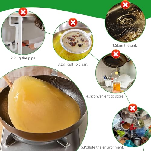 DecorRom Cooking Oil Solidifier Powder - 12oz Plant-Based Grease Hardener
