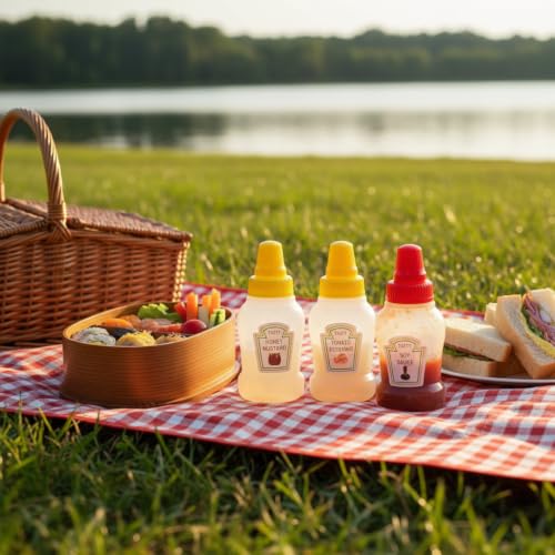 Enyolidimk Mini Ketchup Squeeze Bottles 4-Pack 25ml Refillable