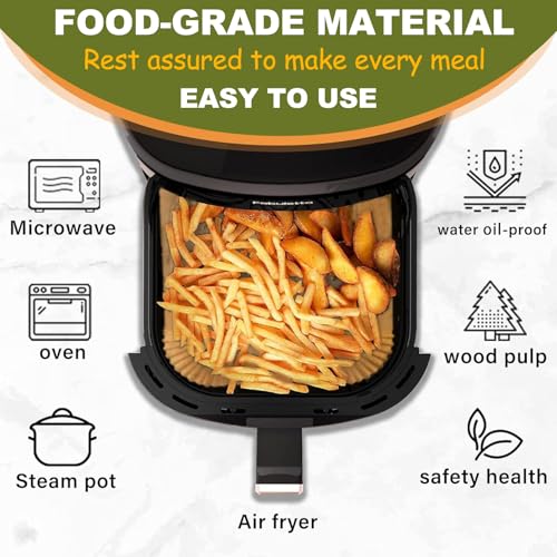 2 Qt Square Air Fryer Liners - 130 Pcs for Mini Air Fryers, Heat-Resistant, BPA-Free
