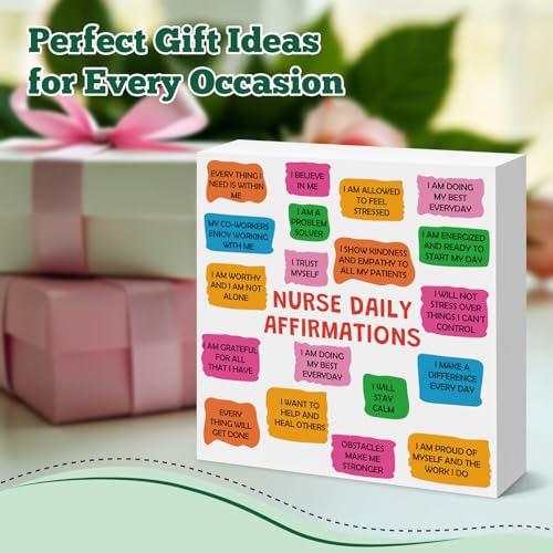 Inspirational Wooden Box Sign for Nurses - Desk Decor & Affirmations