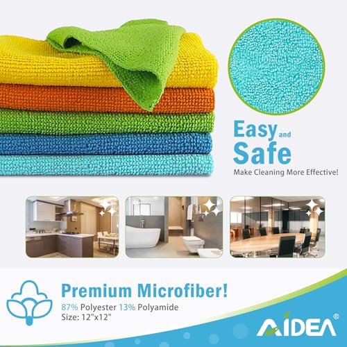 AIDEA Microfiber Cleaning Cloths - 20 Pack Soft & Absorbent Rags