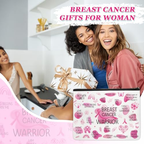 Breast Cancer Awareness Makeup Bag Inspirational Zipper Pouch