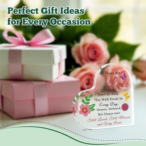 Heart-Shaped Memorial Acrylic Desk Sign for Sympathy Gifts