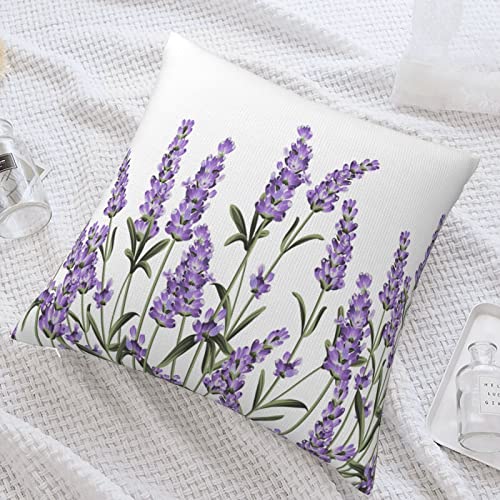 VARUN Purple Lavender Floral Throw Pillow Cover, 18x18 Inch Decorative Case