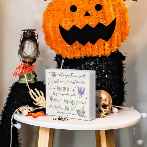 Practical Magic Halloween Wood Sign - Always Throw Salt (Sign 10)