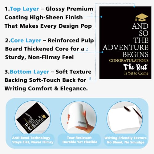Inspirational Graduation Card - Black & Gold Keepsake Gift (Model SK-131)