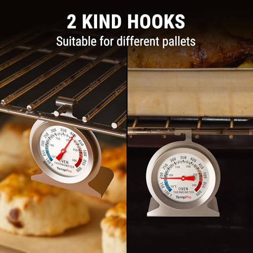 TempPro Oven Thermometer for Gas Oven - Stainless Steel, 3x3x1.61"