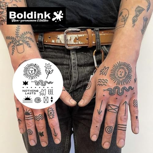 Boldink Minimalist Semi-Permanent Temporary Tattoo for Hand and Finger