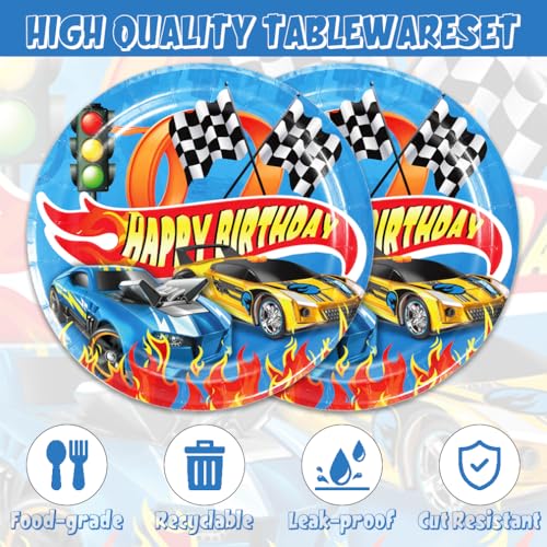 40 Pcs Car Theme Party Supplies Set - Plates & Napkins