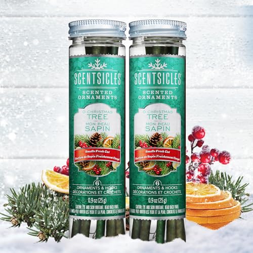 Christmas Scented Ornaments Set - O Christmas Tree & Spiced Pine Cones, 4 Pack