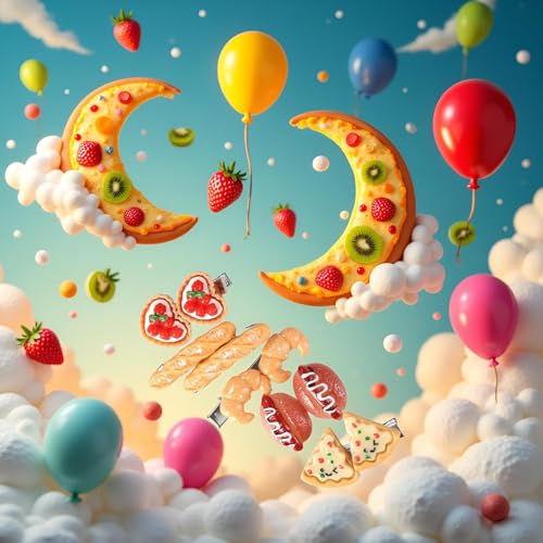 Smiley Pizza Hair Clips 2Pcs - Cute Non-Slip Food Hair Accessories