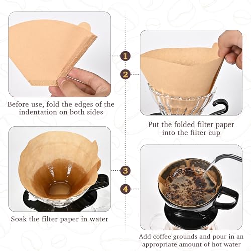 100 Count #2 Cone Coffee Filters - Unbleached & Compostable