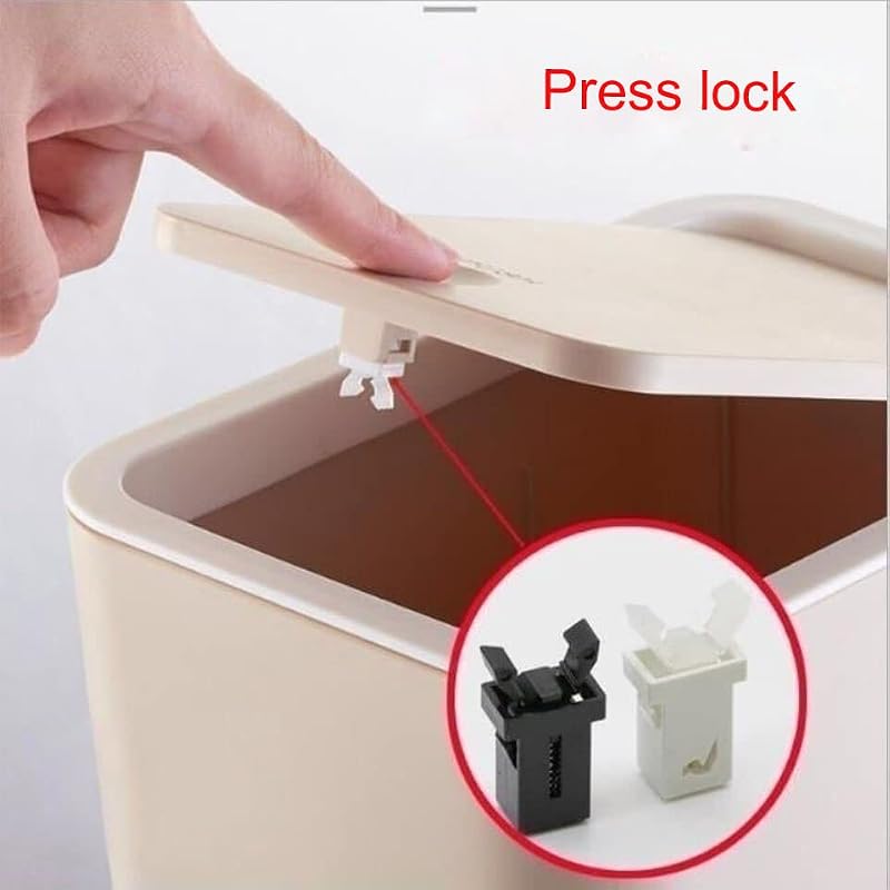 10 Pack Trash Can Lock Replacement Clips - Black & White Latch