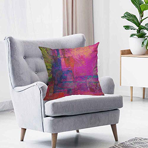 HOSNYE Abstract Art Throw Pillow Cover, Decorative Cotton Linen Cushion Case