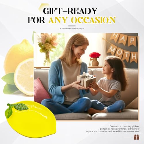 Lemon Shaped Ceramic Spoon Rest - Non-Slip Kitchen Utensil Holder