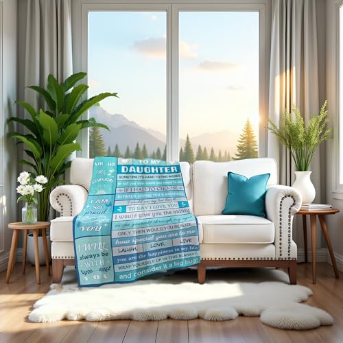 Levens Daughter Blanket 60"x50" Blue-Green Soft Flannel Throw Gift