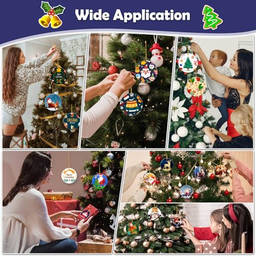 3.5-Inch Metal Sublimation Ornaments Bulk - 24 Round Christmas Decorations & DIY Crafts