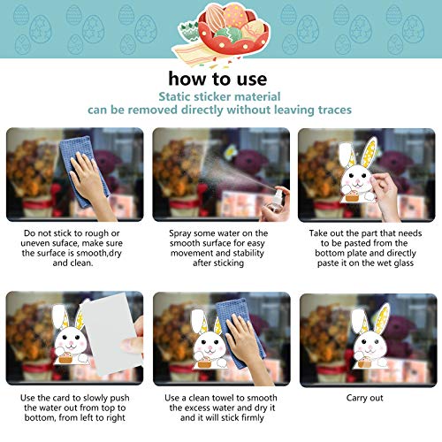 Easter Window Clings Stickers - 120 PCS Bunny & Egg Decor