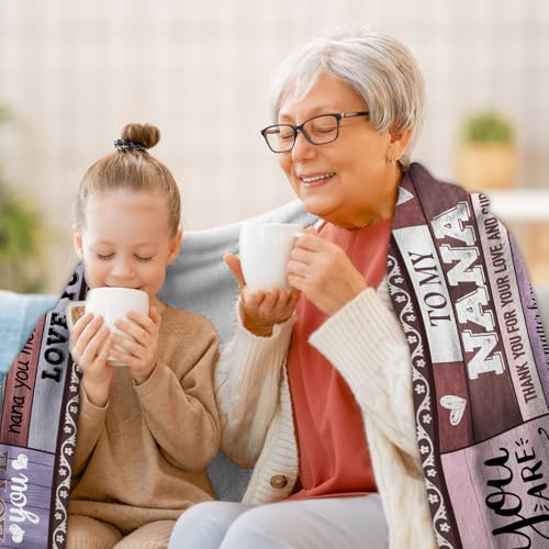 60x80 Inch Nana Gifts Blanket for Grandma - Best Nana Ever Gift from Grandkids