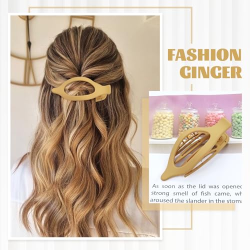 Dizila 8-Piece Neutral Leaf Flat Hair Claw Clips with Strong Hold