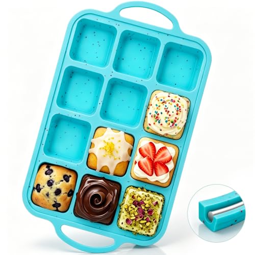 KASHME 12-Cavity Non-Stick Brownie Pan with Metal Frame
