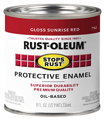 Rust-Oleum Stops Rust Protective Enamel Paint, Gloss Sunrise Red - 1/2 Pint