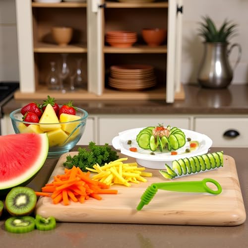 Juroicessry Spiral Vegetable Slicer - Portable Manual Carrot and Cucumber Cutter