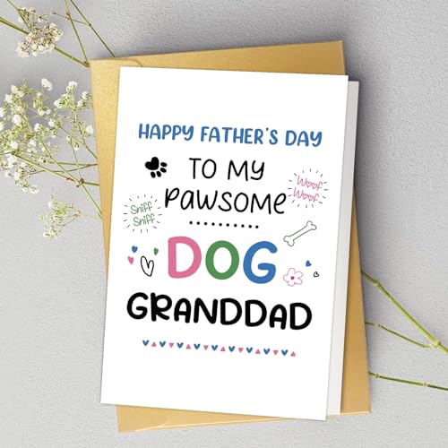 Funny Father's Day Card for Dog Granddad - Spercy