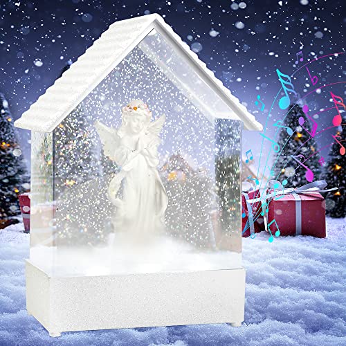 Angel Musical Snow Globe Lantern with Lights and Songs - Christmas & Holiday Decor