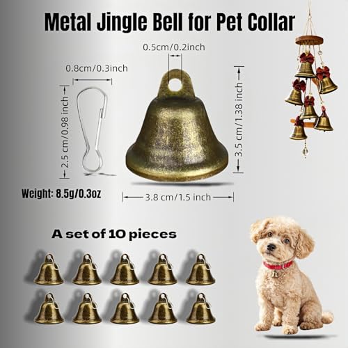 Set of 10 Vintage Bronze Jingle Bells for DIY Projects