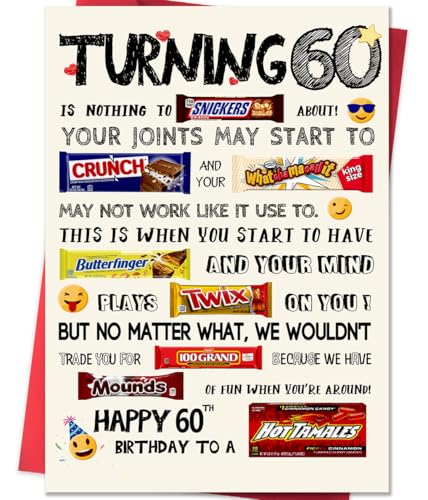 Funny 60th Birthday Card for Him/Her - Unique Gift Idea
