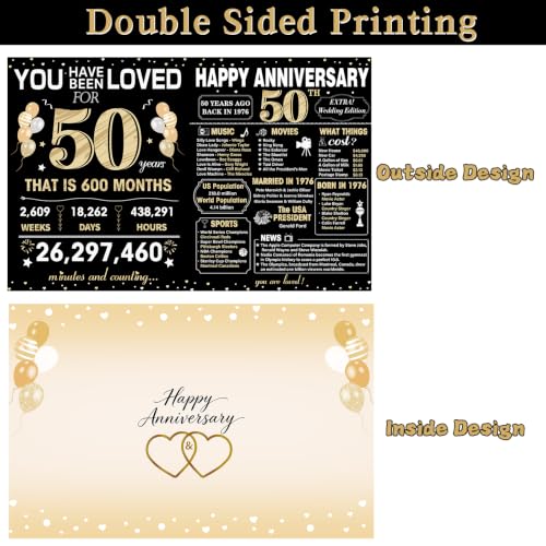 50th Anniversary Signature Card - Large Black & Gold Design