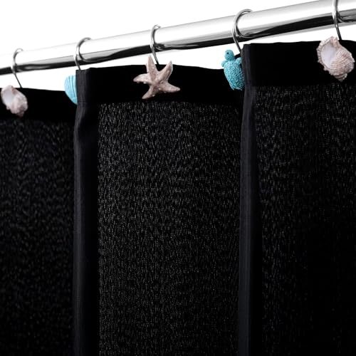 Coastal Beach Shower Curtain Hooks - Nautical Sea Life Set of 12