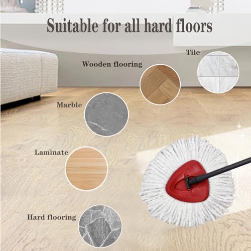 4 Pack Microfiber Mop Replacement Heads for O-Cedar Spin Mop