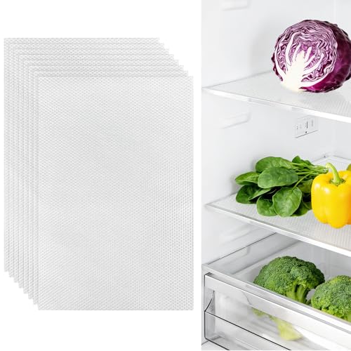 8 Pack Refrigerator Shelf Liners Non-Slip Washable & Reusable Kitchen Protectors