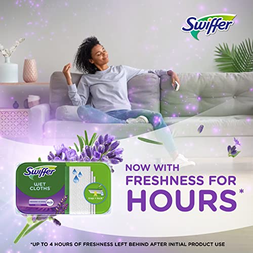 Swiffer Sweeper Wet Mopping Cloths with Febreze, Lavender Vanilla - 48 Count