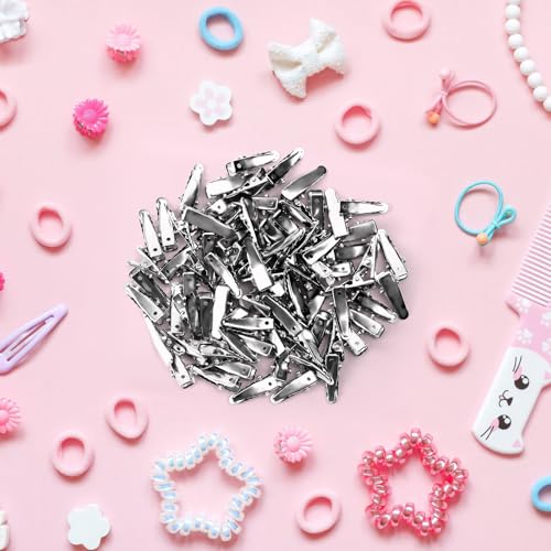 Foyods 80PCS Small Metal Alligator Hair Clips 0.94 Inch Silver Styling Pins