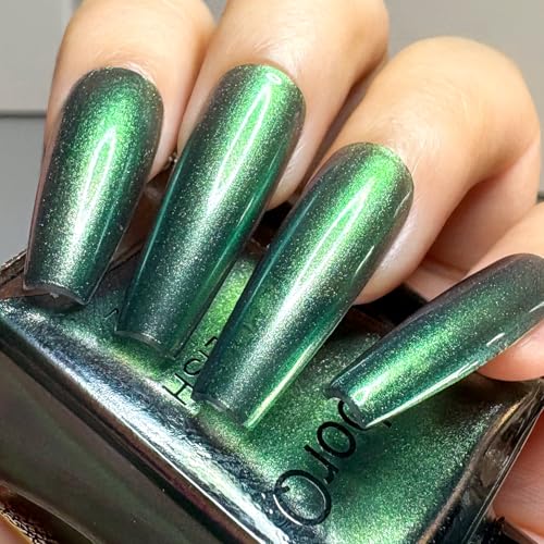 AILALUO Chameleon Chrome Nail Polish - Holographic Iridescent Green 15ml
