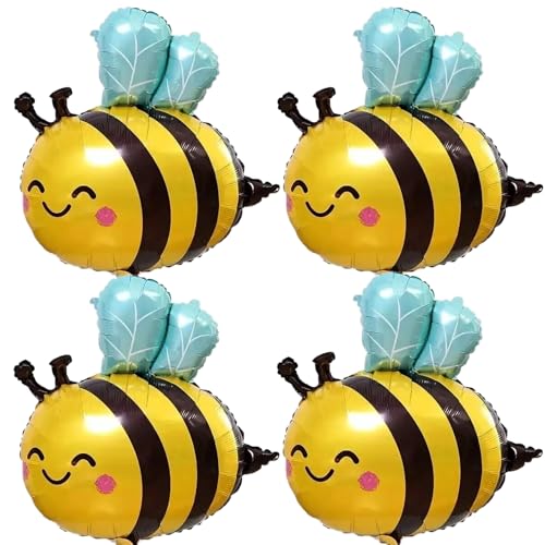 4-Pack Bumblebee Foil Balloons - Honey Bee Party Decorations