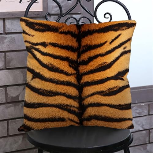 Nicokee Tiger Print Pillow Cover 18x18 Inches Animal Pattern Throw Pillowcase