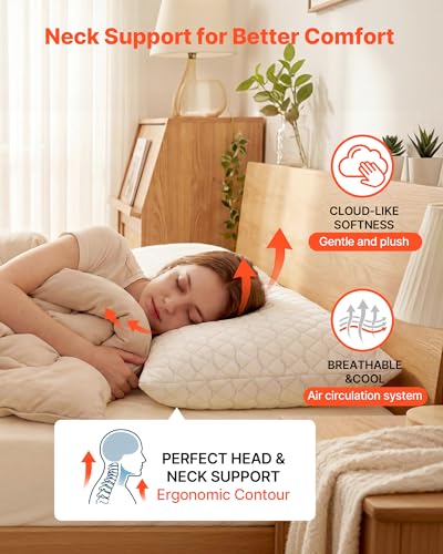 VEVOR Adjustable Queen Size Memory Foam Pillow for Side, Back & Stomach Sleepers