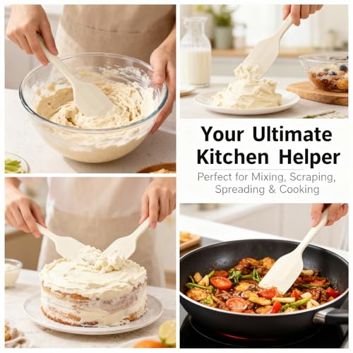 Heat Resistant Silicone Spatula for Baking & Cooking - Non-Scratch Tool