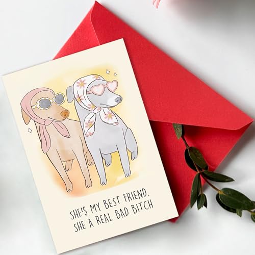Beixian Funny Dog Birthday Card BX191 - Cute Gift for Women