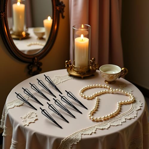Black Vintage Mini Bobby Pins 12-Piece Hair Styling Set