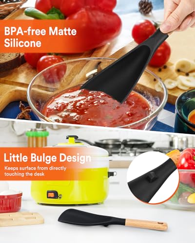 Badiano 11.4-Inch Silicone Cooking Spoon - Nonstick Safe Kitchen Utensil