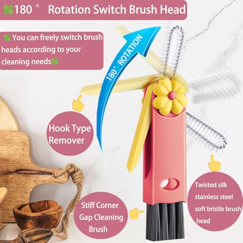 3-in-1 Cup Lid Cleaning Brush Set - Multifunctional Bottle Brush for Tight Spaces