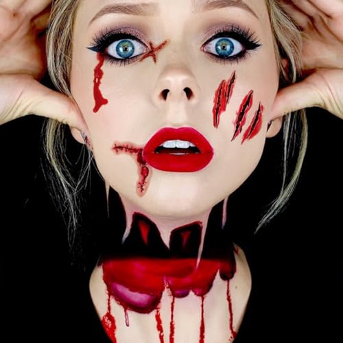 Halloween Temporary Tattoos 10 Sheets - Realistic Fake Scars & Wounds