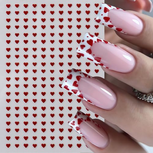 Valentine's Day Red Heart Nail Art Stickers 8-Sheet Self-Adhesive Decals